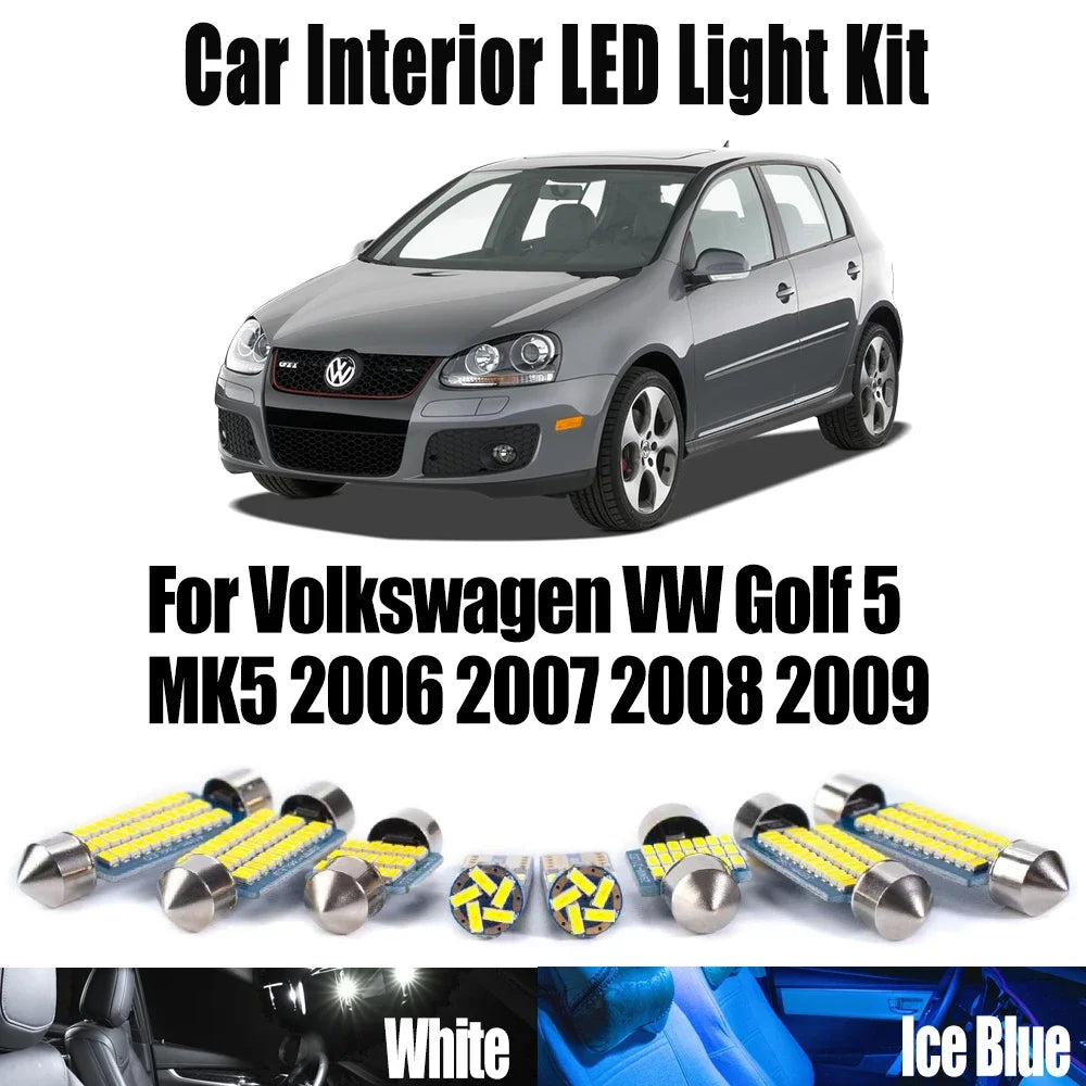 14-Piece LED Interior Light Kit for Volkswagen VW Golf 5 MK5 - Canbus Error-Free Bulbs | AUTOKITSHOP