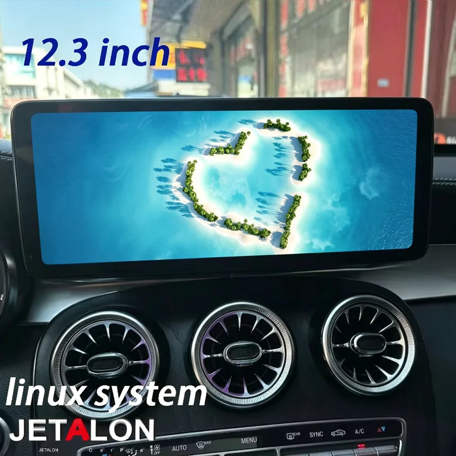 12.3'' Carplay & Android Auto Car Stereo Linux System GPS Multimedia Video Player for Merc