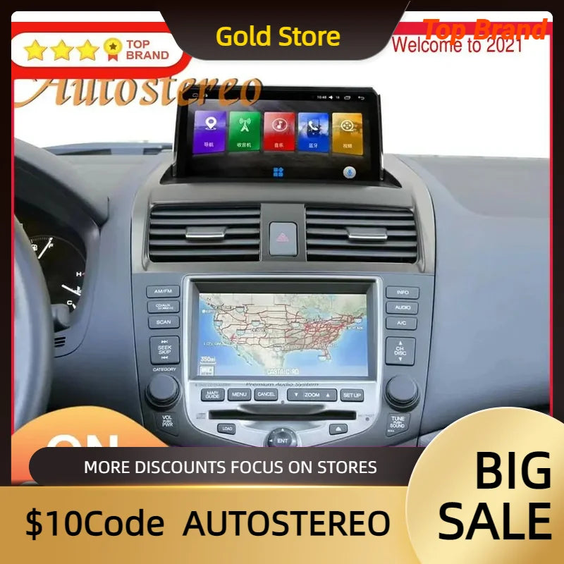Android 12 4G+64 Car Multimedia Player For Honda Accord 7 Diesel 2003-07 Car GPS Navigatio