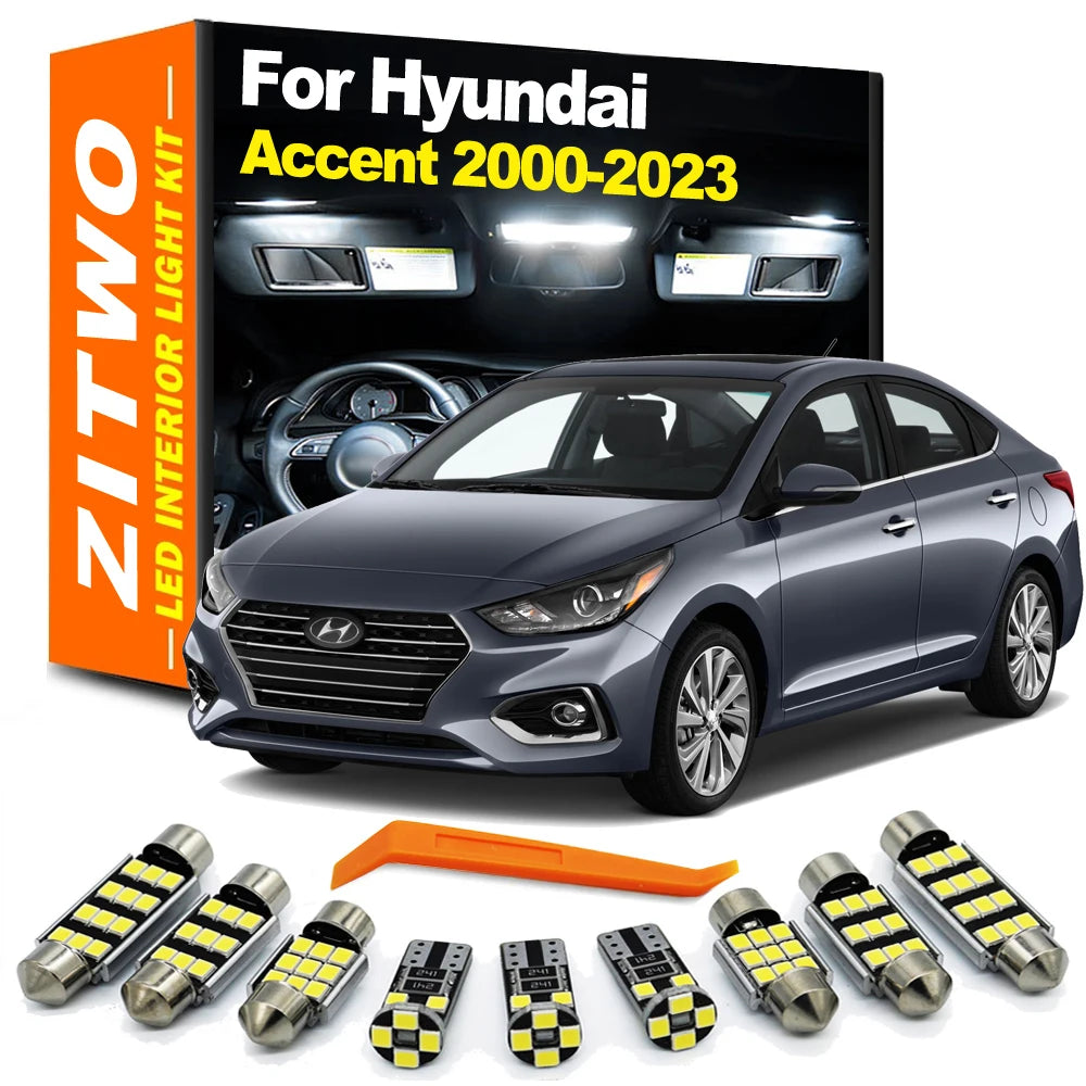 ZITWO Canbus No Error LED Interior Light License Plate Lamp Kit For Hyundai Accent 2000- 2016 2017 2018 2019 2020 2021 2022 2023