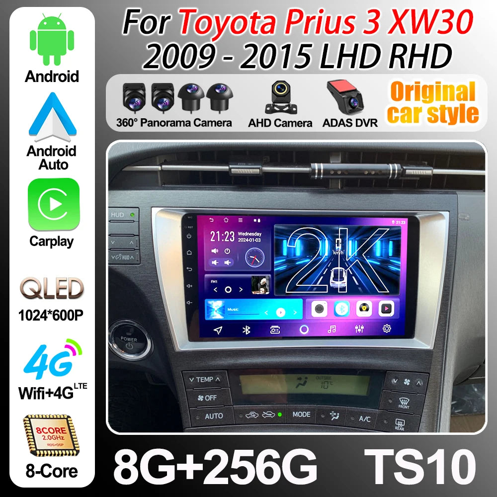 Android 16 For Toyota Prius 3 Xw30 2009-2015 Car Radio Multimedia Video Player Gps Navigat | AUTOKITSHOP