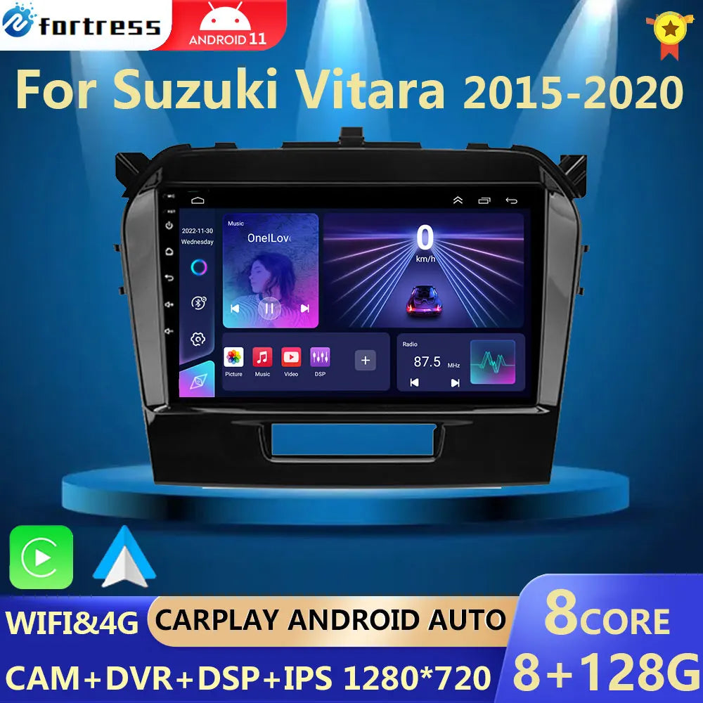 Android 13 For Suzuki Vitara 4 2015 - 2022 Car Radio Stereo Multimedia Navigation GPS Vide