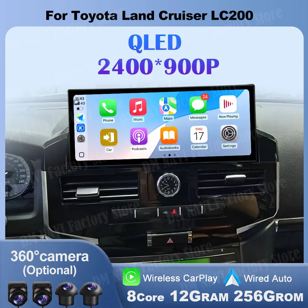 Android 14 For Toyota Land Cruiser LC200 2007 - 2022 Car Radio Multimedia Navigation GPS 4