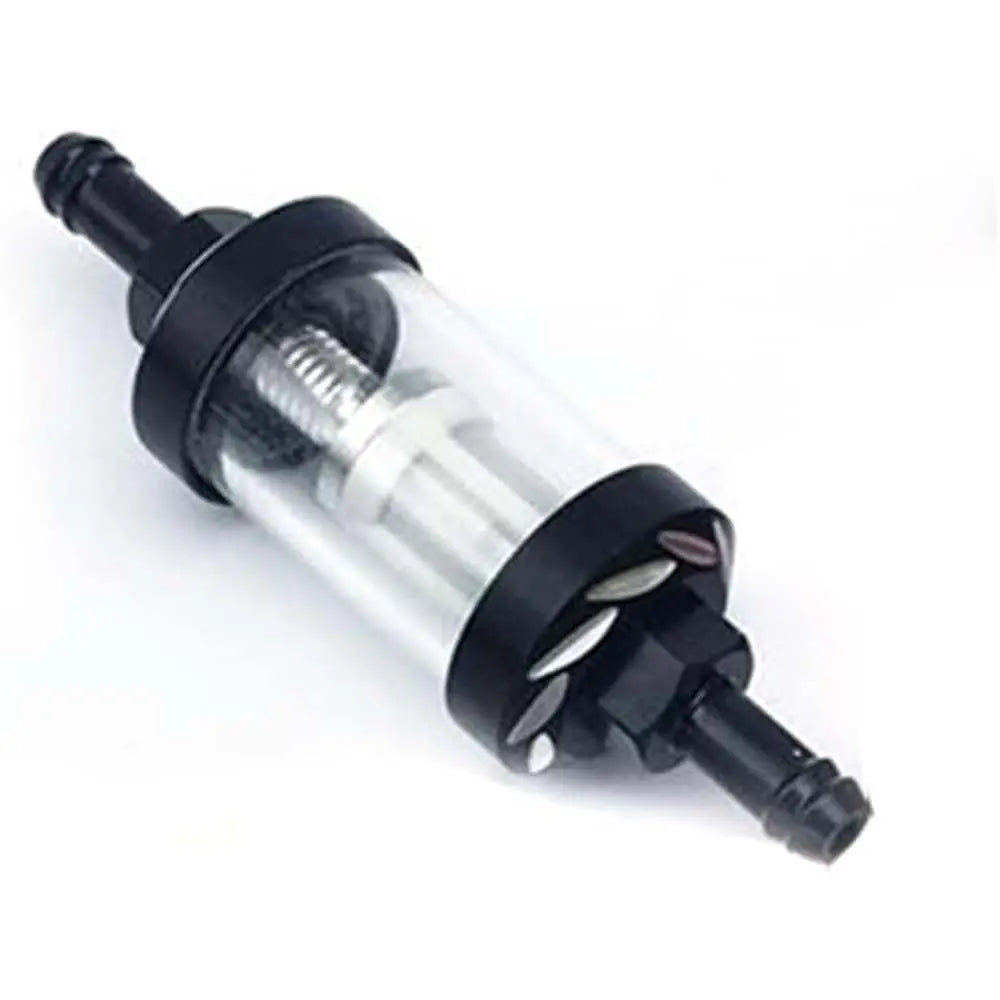 Motorcycel Motor 5/16" 8mm Fuel Filter Metal & Glass Petrol Diesel Inline Tube
