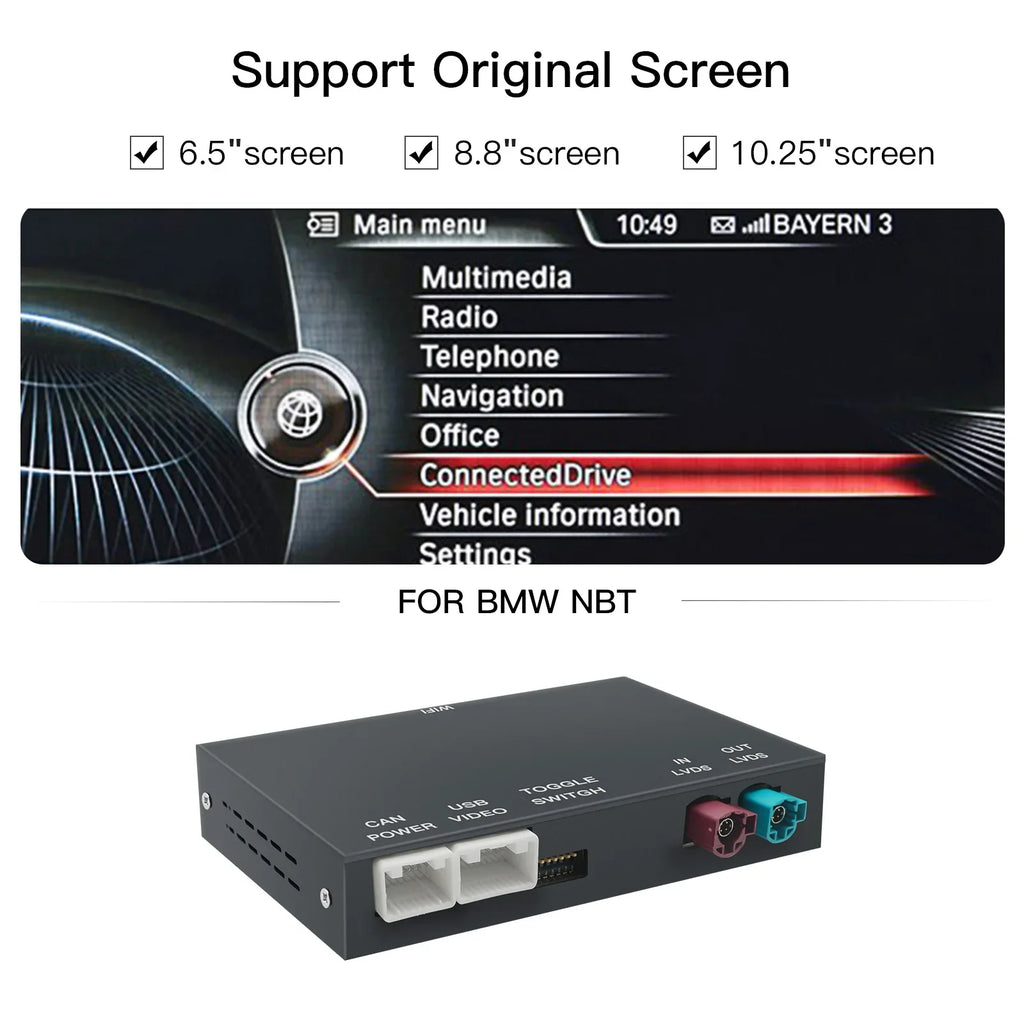 Wireless CarPlay Android Auto Adapter For BMW NBT 1 2 3 4 5 7 X Series F20 F21 F23 F30 F31