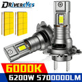 5700000LM 6200W H7 LED Headlight 16PCS 8054 CSP Chips Canbus No Error 1:1 Size 12V Mini Di