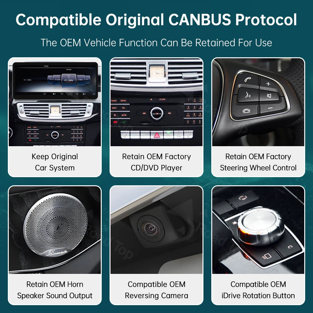 OV RoadTop 12.3 Ultra-thin Touch Screen Wireless CarPlay Multimedia Display for Mercedes-B