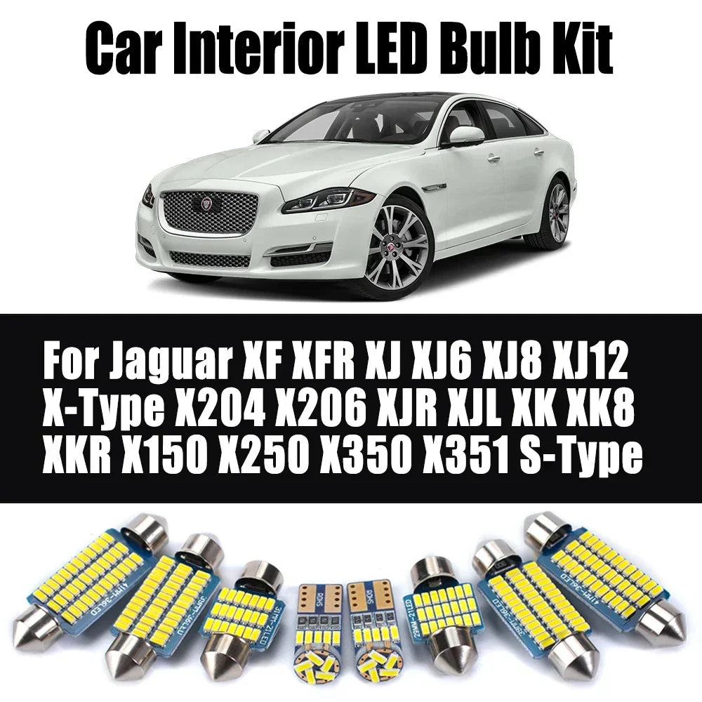 LED Interior Light Kit for Jaguar XF XFR XJ XJ6 XJ8 XJ12 X-Type X204 X206 XJR XJL XK XK8 XKR X150 X250 X350 X351 S-Ty...