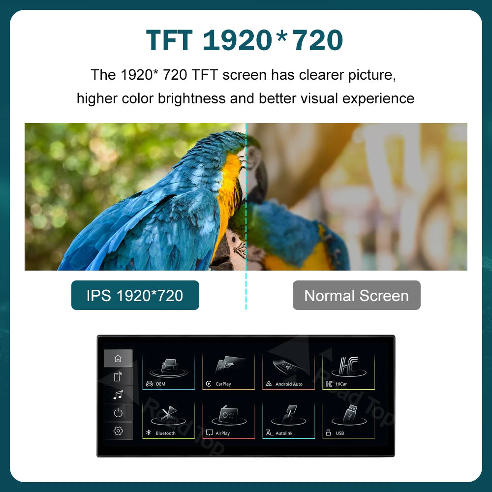 RoadTop 12.3 inch Wireless CarPlay Multimedia Display Android Auto For Audi A4 A5 2016-201