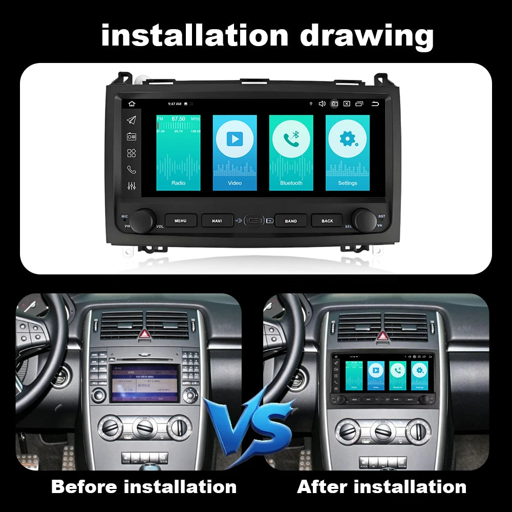 for Mercedes Benz B200 Sprinter W906 W639 AB Class W169 W245 2009-2016 Car Multimedia disp