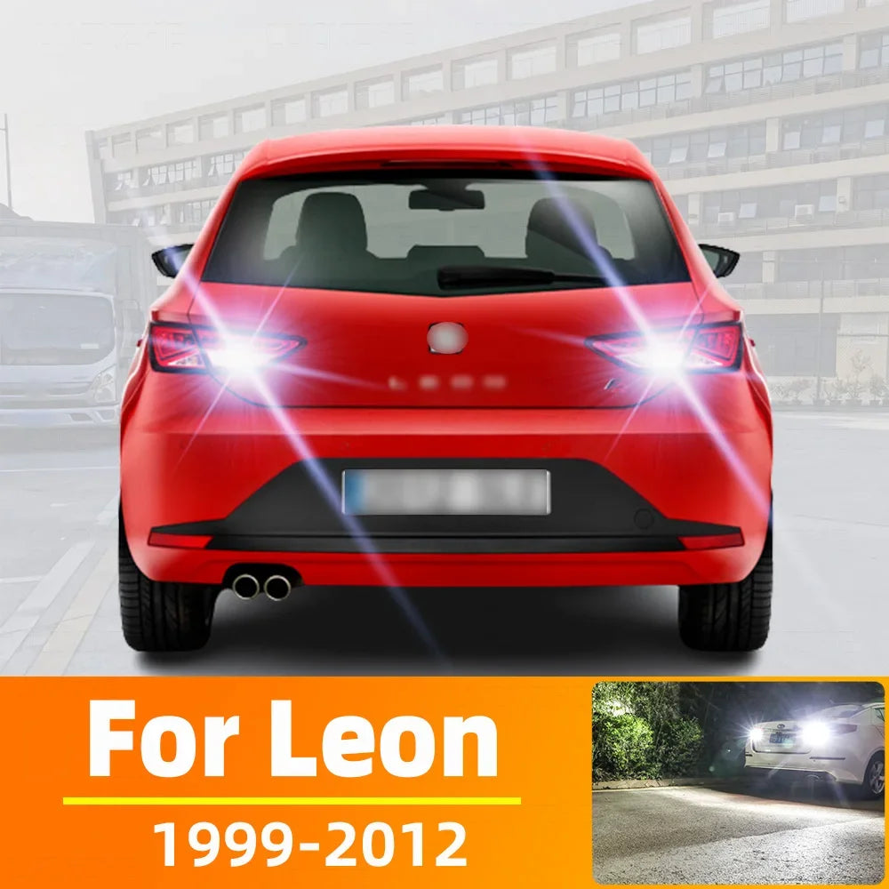 2-Piece LED Interior Light Kit for Seat Leon 1 MK1 1M 2 MK2 1P Accessories 1999-2012 - Canbus Dome Map Door Trunk Bul...