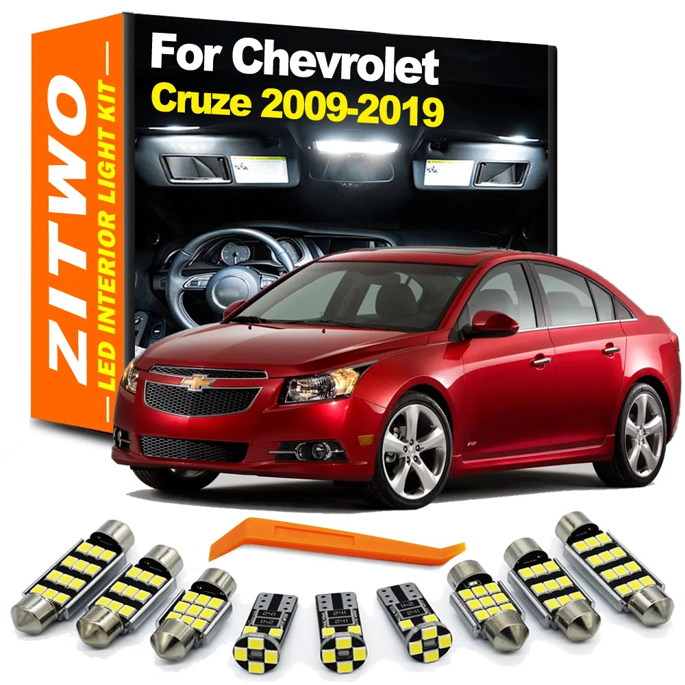 ZITWO 13Pcs LED Interior Dome Light Kit For Chevrolet Chevy Cruze 2009- 2014 2015 2016 2017 2018 2019 Trunk Sunvisor Lamp Parts