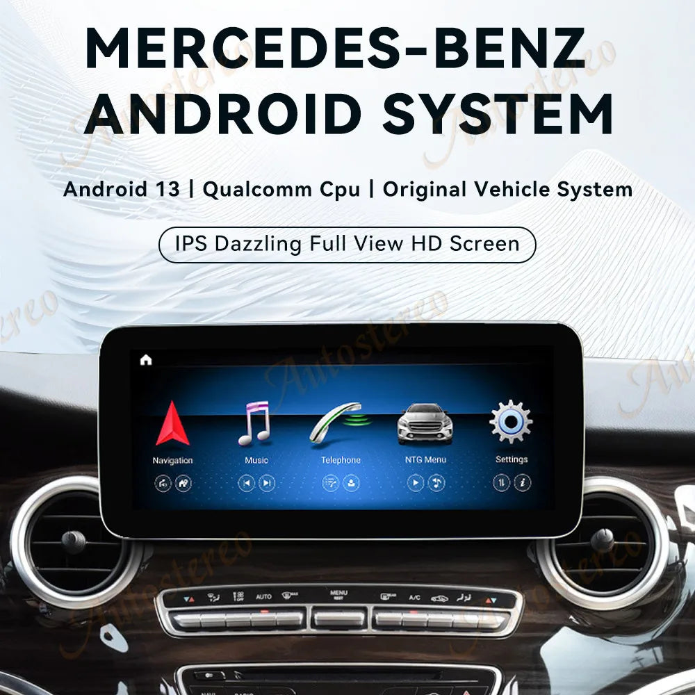 Carplay Android 13 12.3 Auto Stereo For Mercedes Benz V Class W447 2015-2019 Car GPS Navig