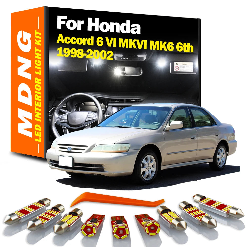 15-Piece LED Interior Light Kit for Honda Accord 6 VI MKVI MK6 6th - Canbus Error-Free Bulbs | AUTOKITSHOP