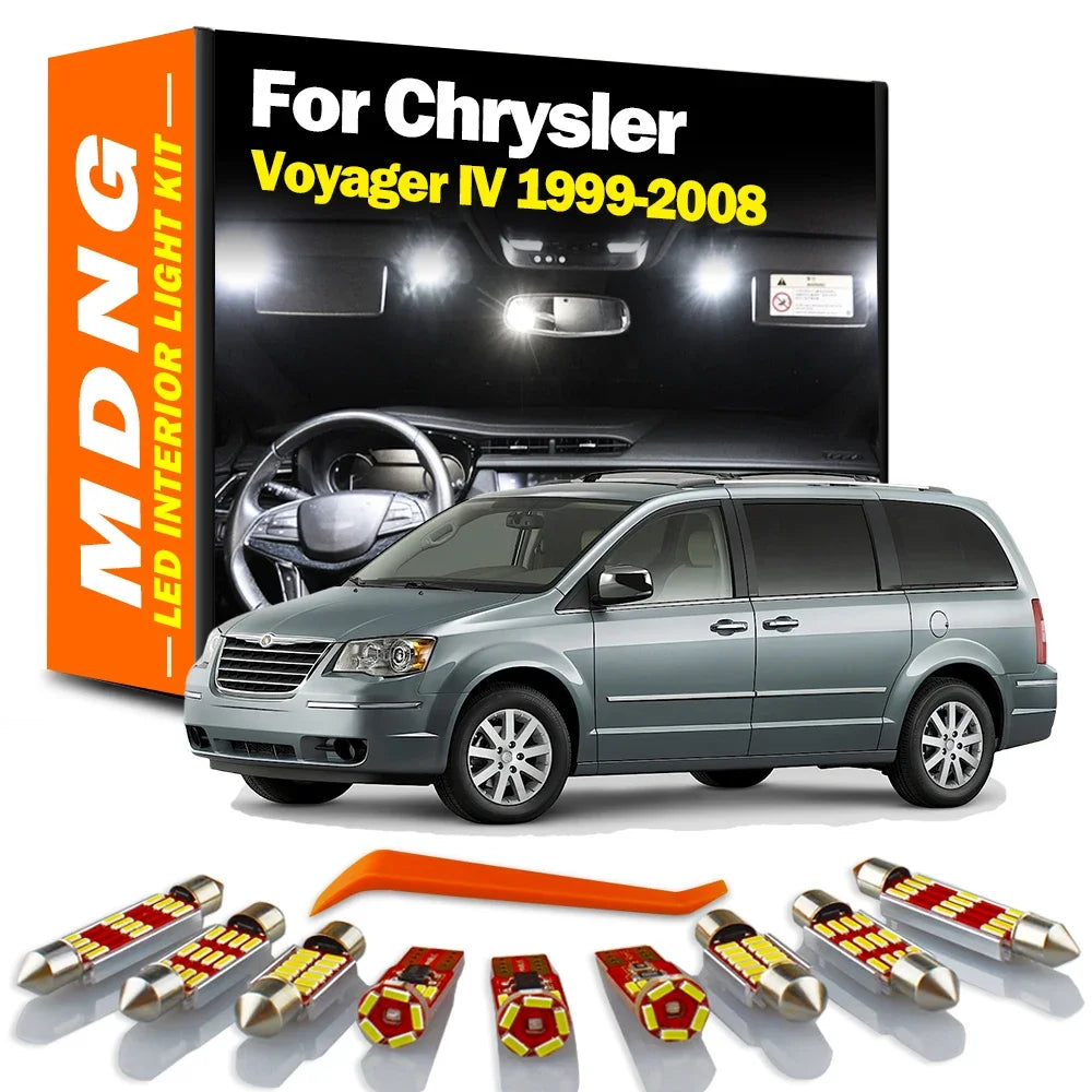 12-Piece LED Interior Light Kit for Chrysler Voyager IV 1999-2008 - Canbus Dome Map Door Trunk Bulbs | AUTOKITSHOP