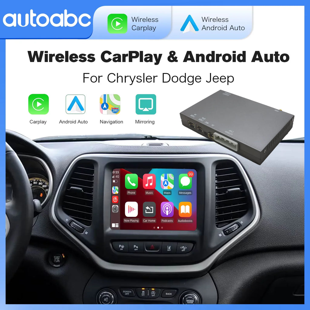 Wireless CarPlay Android Auto for Chrysler 300C Dodge Challenger Jeep 2014-2019 with OEM C | AUTOKITSHOP