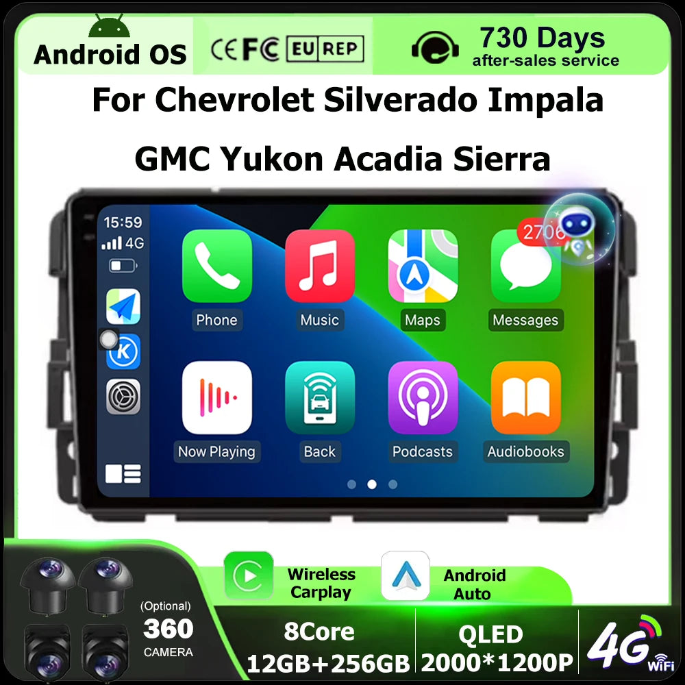 Car Radio Multimedia Video Player GPS Navigation For Chevrolet Silverado Impala GMC Yukon
