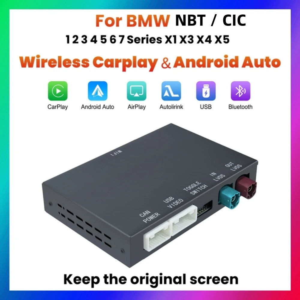Wireless CarPlay Android Auto for BMW 1 2 3 4 5 6 7 Series X1 X3 X4 X5 X6 F15 F16 F25 F26  | AUTOKITSHOP