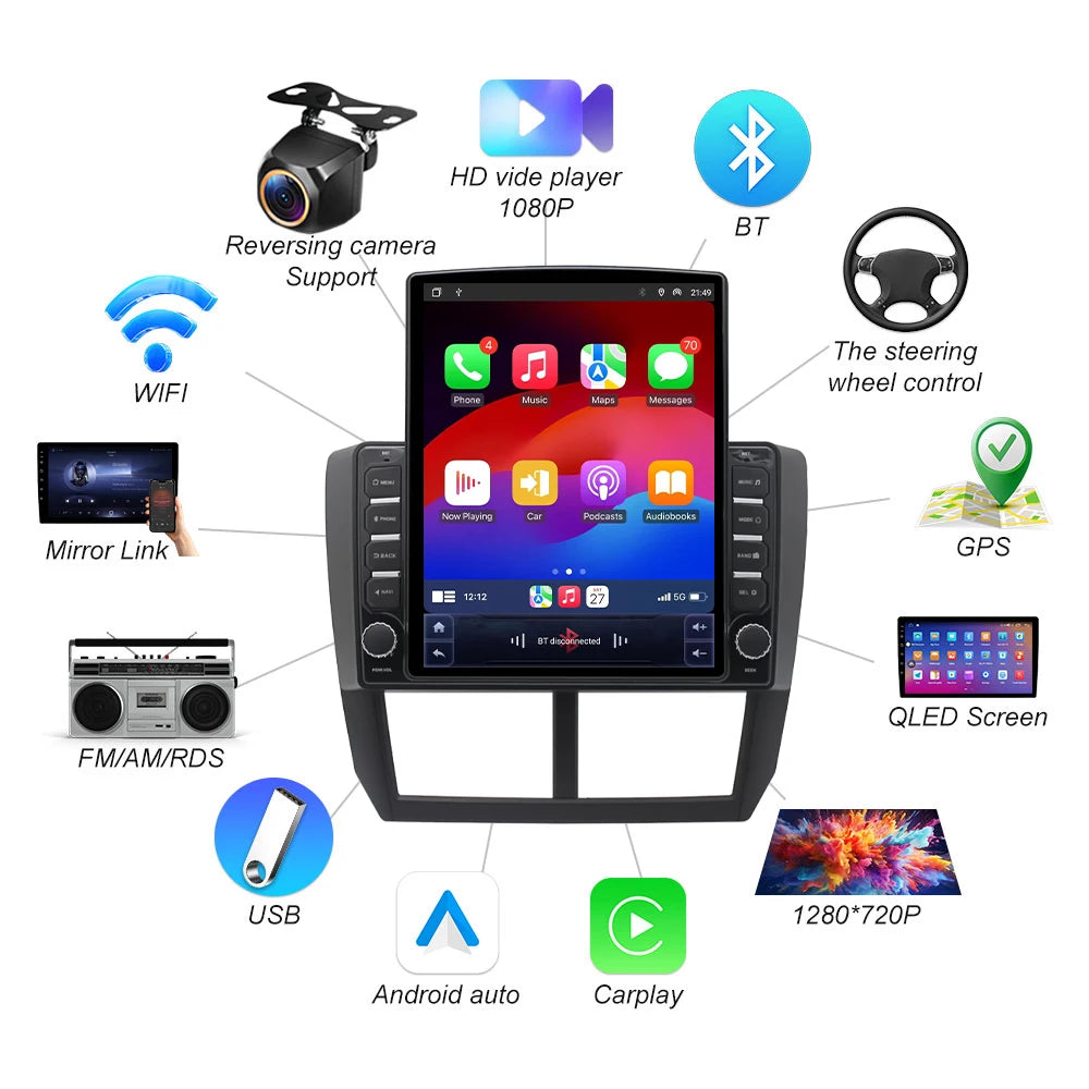 Android 16 Car Radio For Subaru Forester 3 Sh 2007 - 2013 For Subaru Impreza Gh Ge 2007-20 | AUTOKITSHOP