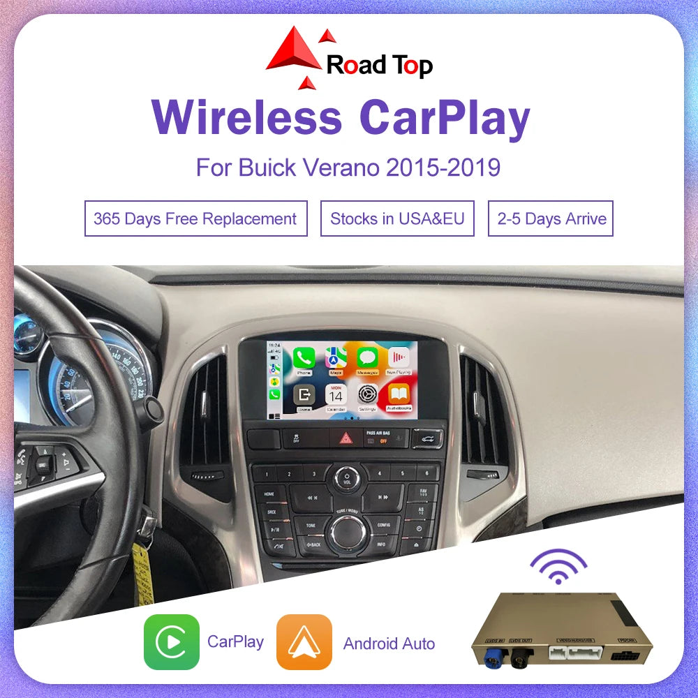 Wireless Carplay for Buick Verano 2015-2019 8" LCD screen, Android Auto Mirror Link Airpla | AUTOKITSHOP