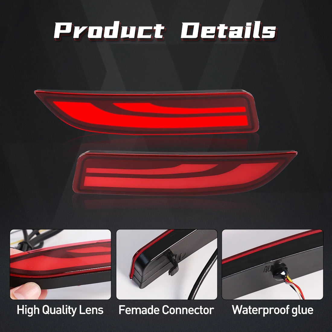 LED Rear Bumper Reflector Light For Toyota Avalon 2019 2020 2021 2022 Brake Warning Dynami | AUTOKITSHOP