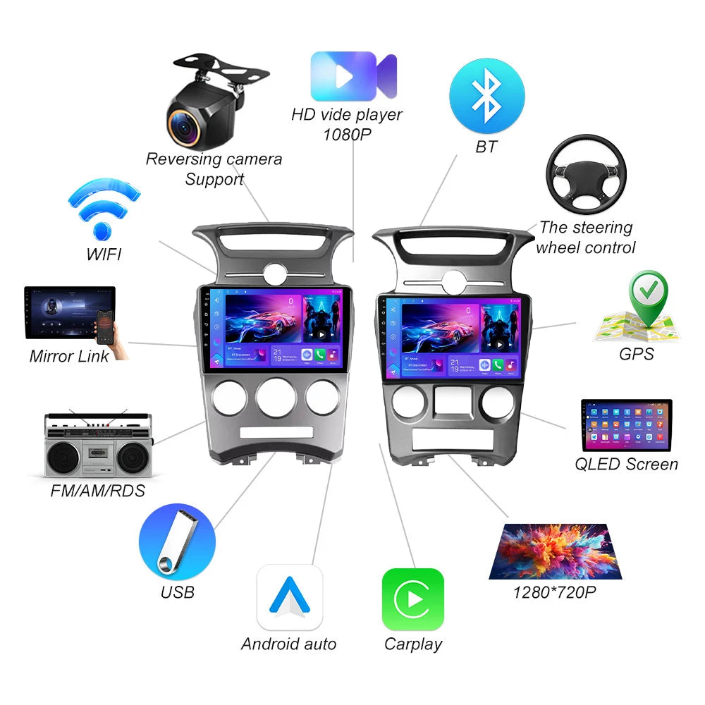 Android 16 Car Radio Head Unit Stereo For Kia Carens Un 2006-2012 Carplay Multimedia Video | AUTOKITSHOP