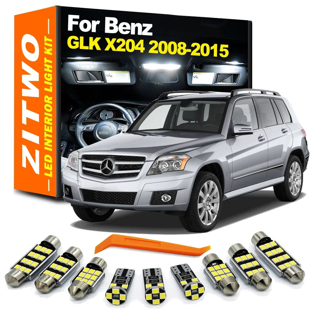 ZITWO 17Pcs LED Interior Dome Door Foot Light Kit For Mercedes Benz MB GLK Class X204 GLK250 GLK300 GLK350 2008-2015 LED Bulb