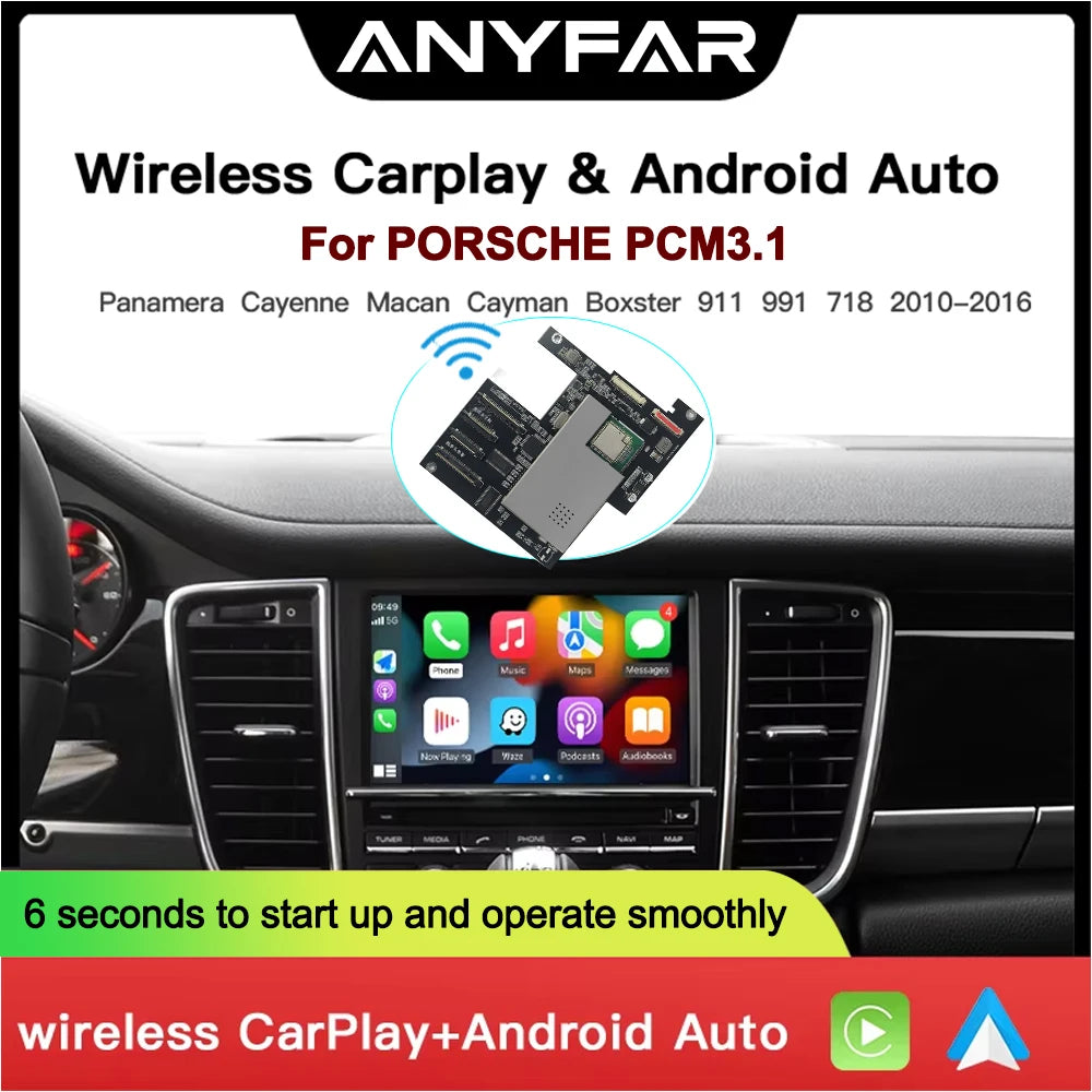 Wireless CarPlay Android auto For Porsche Panamera Cayenne Macan cayma 911/918 PCM 3.1 Mir