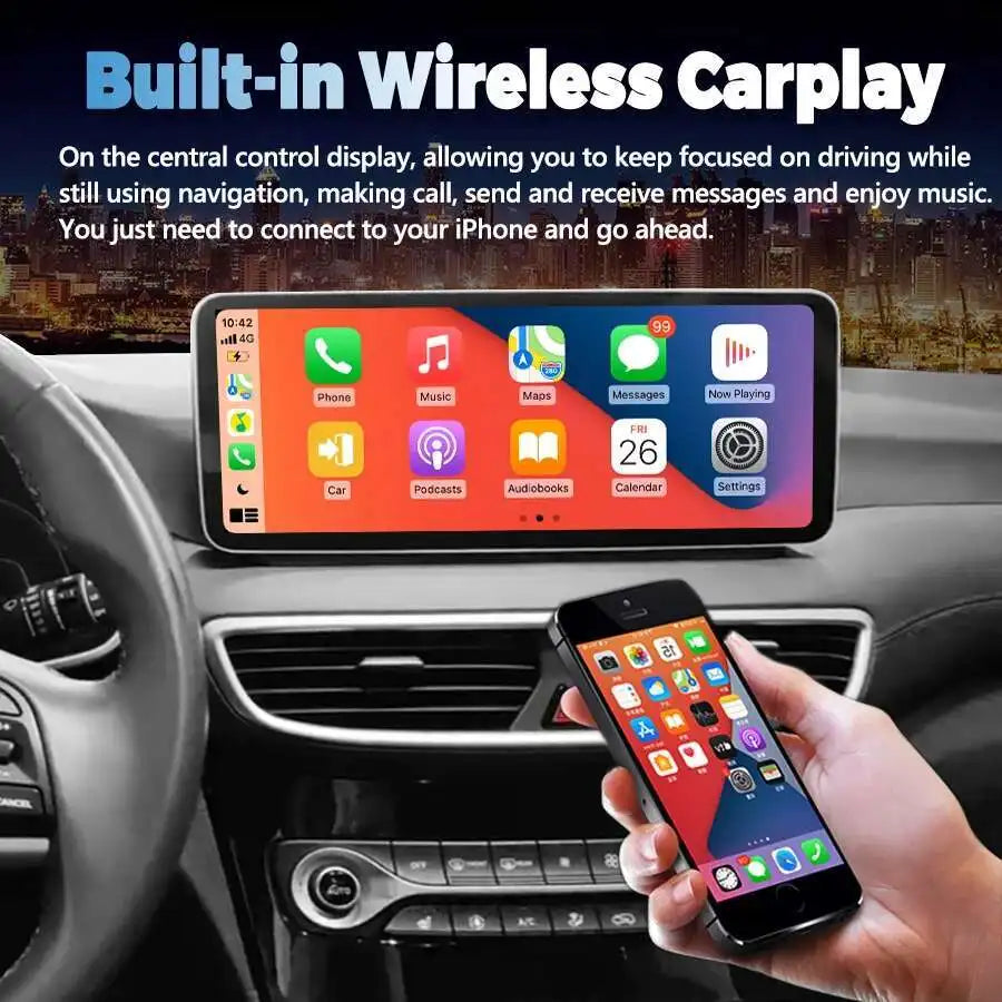 GPS Navi Android 14 NaviRider 12.3'' Blu-ray Screen Car Music Stereo For HYUNDAI TUCSON IX