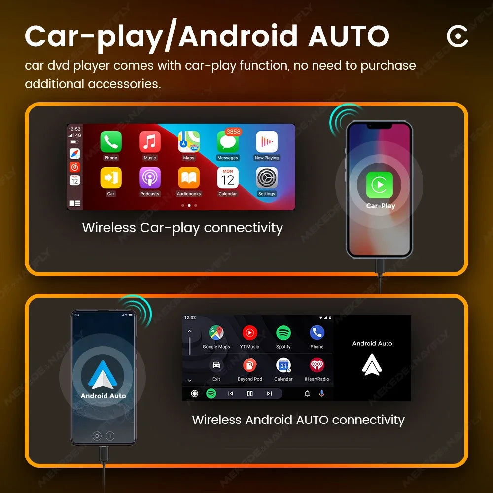 Android 1DIN Car Radio HD Touch Screen Universal Multimedia Support Wireless Carplay AUTO  | AUTOKITSHOP