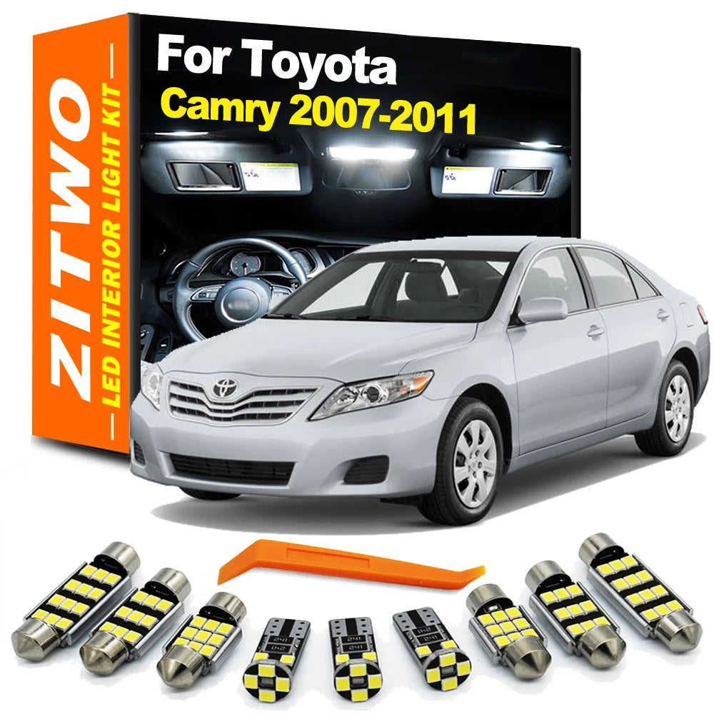 ZITWO 14Pcs LED Interior Light Bulb Kit For Toyota Camry XV40 2007 2008 2009 2010 2011 Dome Reading Trunk Lamp Canbus No Error