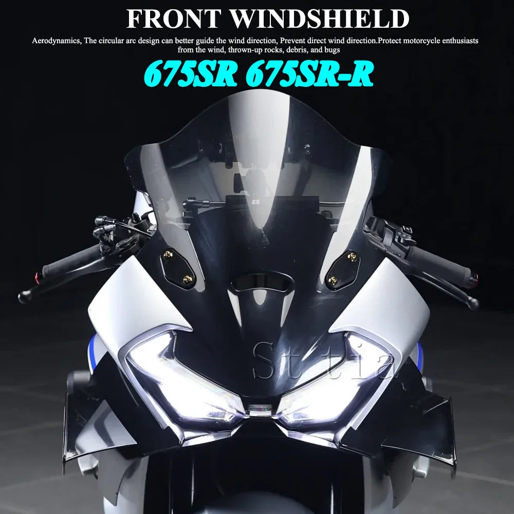 Windscreens Accessories Fit For CFMOTO 675SR 675SR-R 675SR R Motorcycle Front Spoiler Windshield - Automotive LED Light