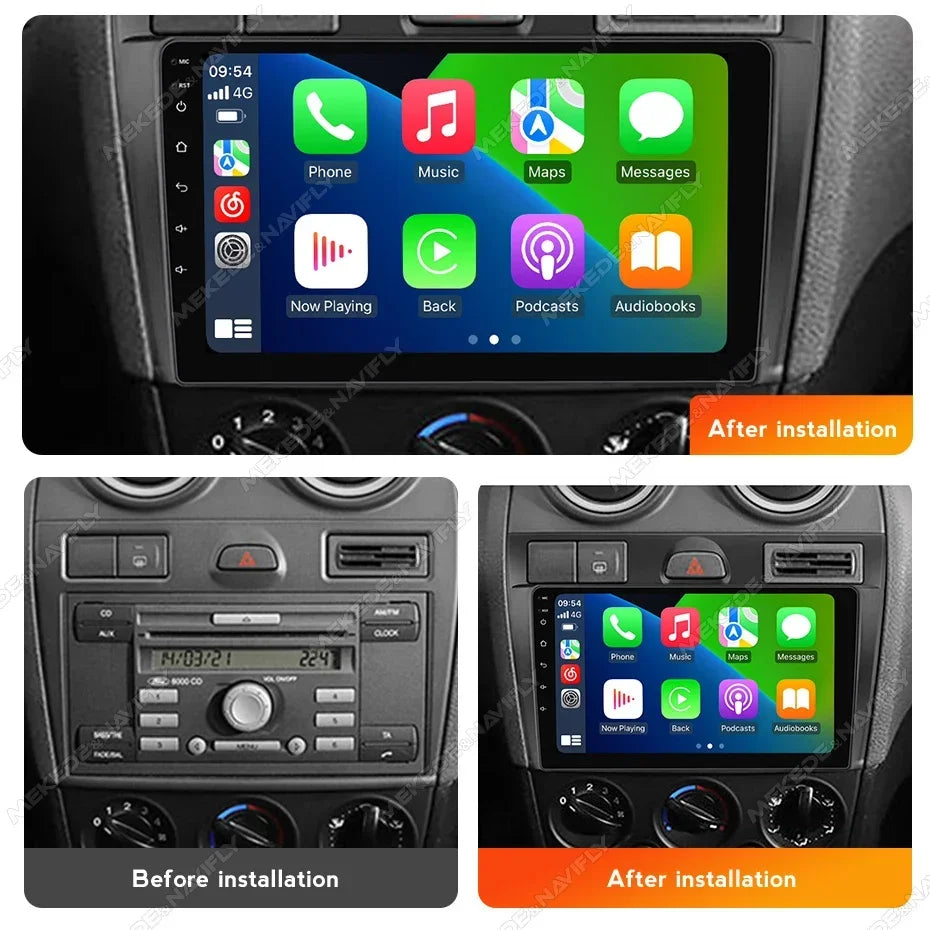 For Ford Fiesta Mk VI 5 Mk5 2002 - 2008 Wireless Carplay Android 14 Car Multimedia Video P | AUTOKITSHOP