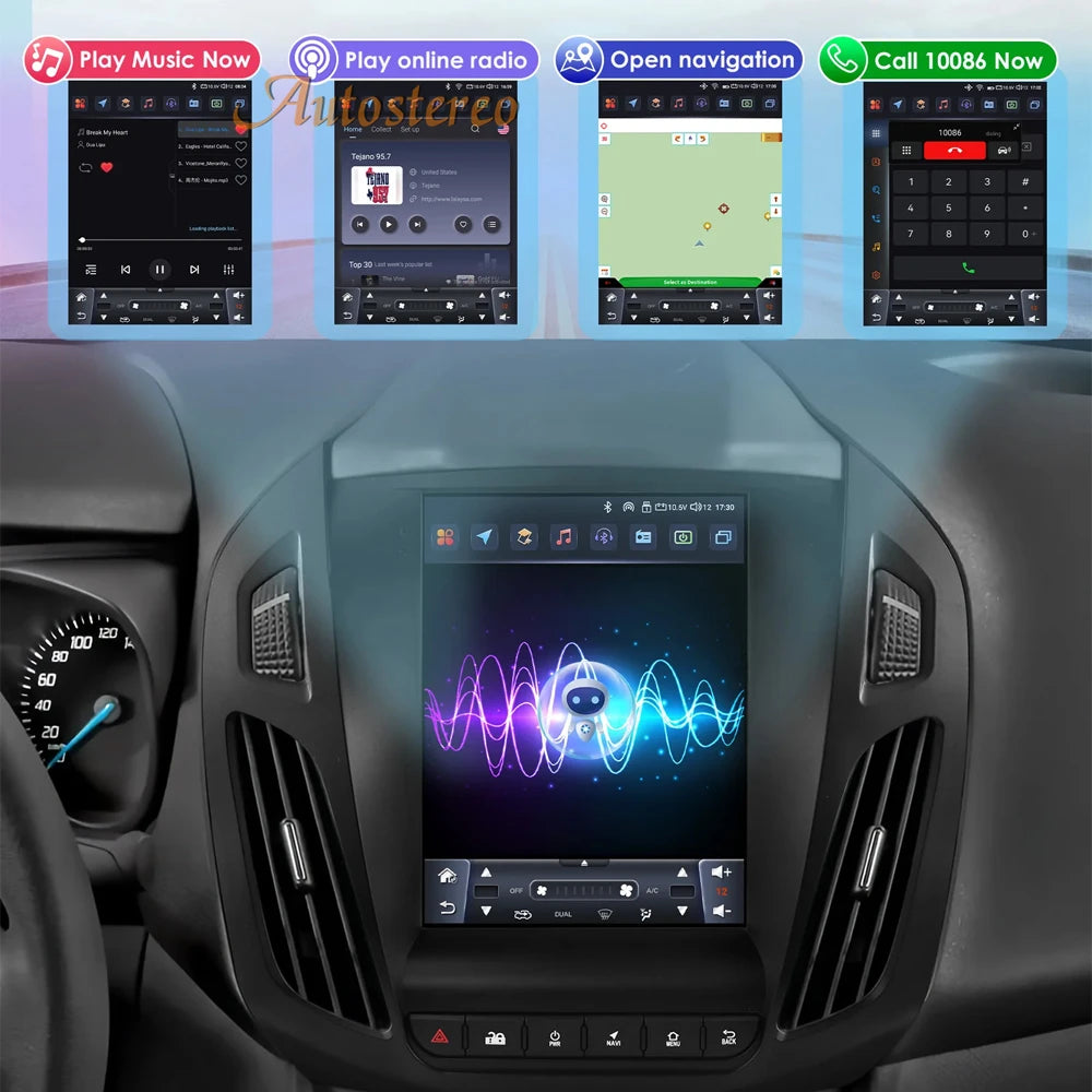 For Transit Tourneo Connect 2013-2018 Android Tesla Style Vertical Screen Car Multimedia P