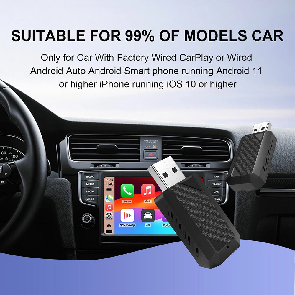 2025 2in1 MINI Ultra Wireless CarPlay Android Auto Adapter Auto Connection