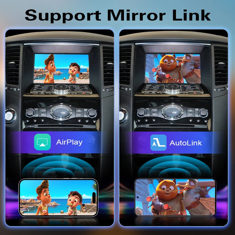 Wireless CarPlay Android Auto for Infiniti QX60 QX70 Q70 Mirror Aftermarket CarPlay Upgrad