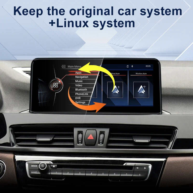 Android Auto Wireless Carplay Car Multimedia Player For BMW X1 F48 NBT EVO 2016-2022 10.25