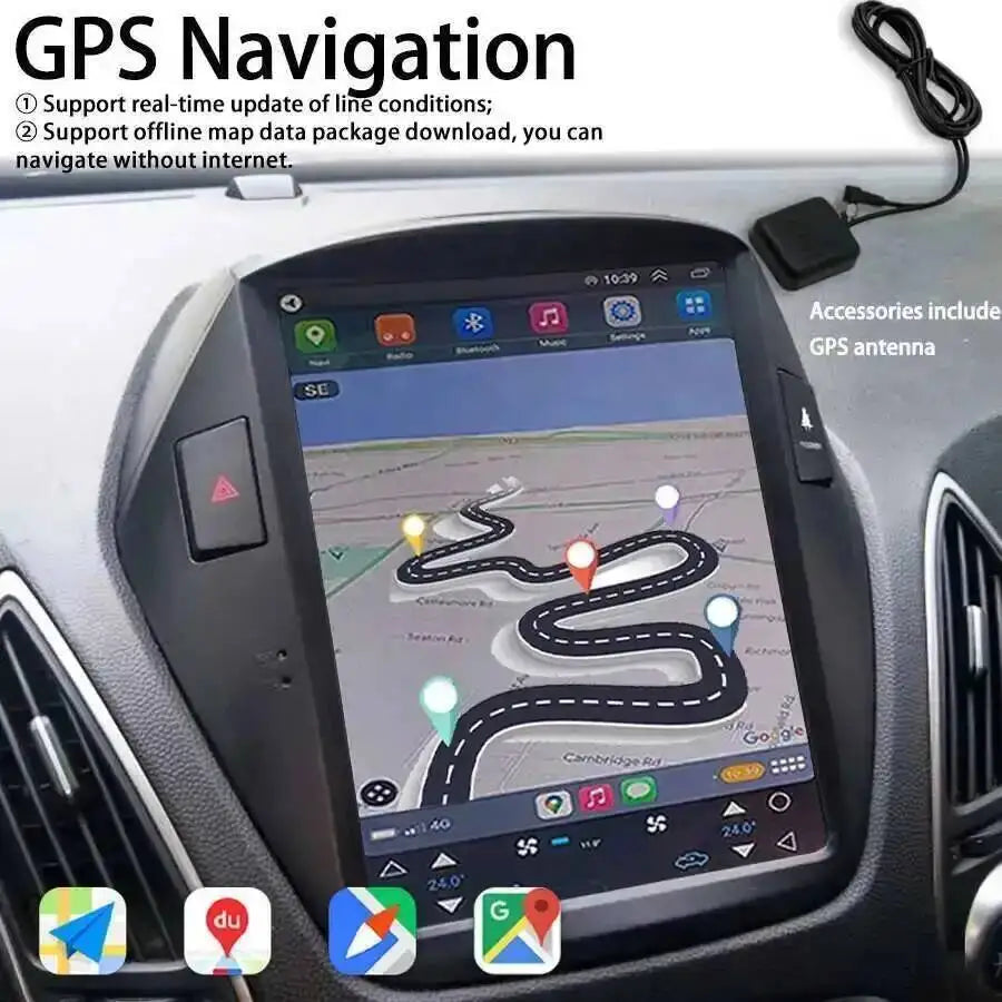 10.4inch DSP Android 15 Car Multimedia Video Player Head Unit Navigation GPS For Hyundai T