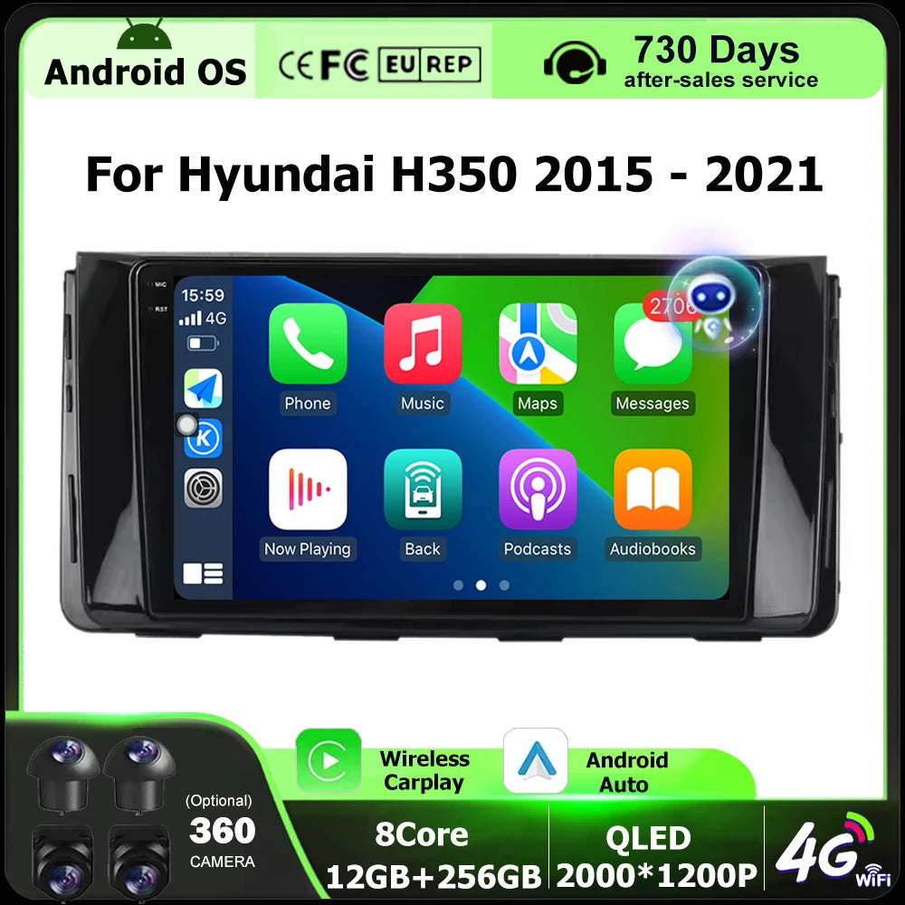 9 Inch Android 16 Auto For Hyundai H350 2015 - 2021 Car Radio Multimedia Video Player GPS
