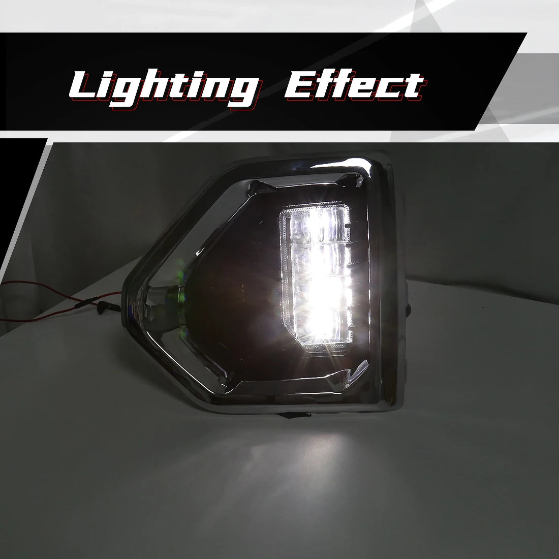 Fog Lights Lamp LED White Chrome Bezels For GMC Sierra 1500 Denali 2019-2022 | AUTOKITSHOP