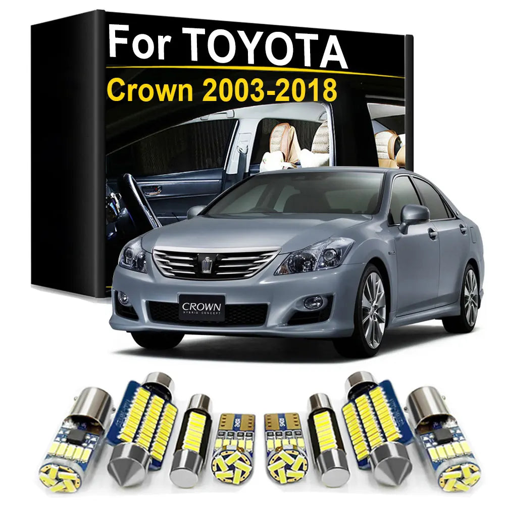 8-Piece LED Interior Light Kit for Toyota Crown - Canbus Error-Free Bulbs | AUTOKITSHOP