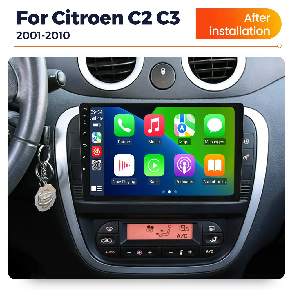 Android System 2 Din Car Radio Multimedia Player for Citroen C2 C3 2001 2002 2003-2010 Car | AUTOKITSHOP