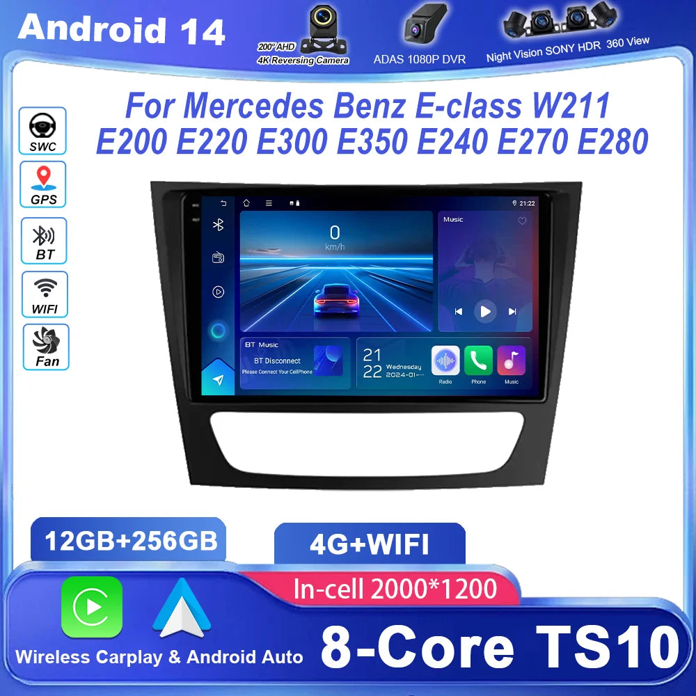 Car Radio For Mercedes Benz E-class W211 E200 E220 E300 E350 E240 E270 E280 CLS CLASS W219