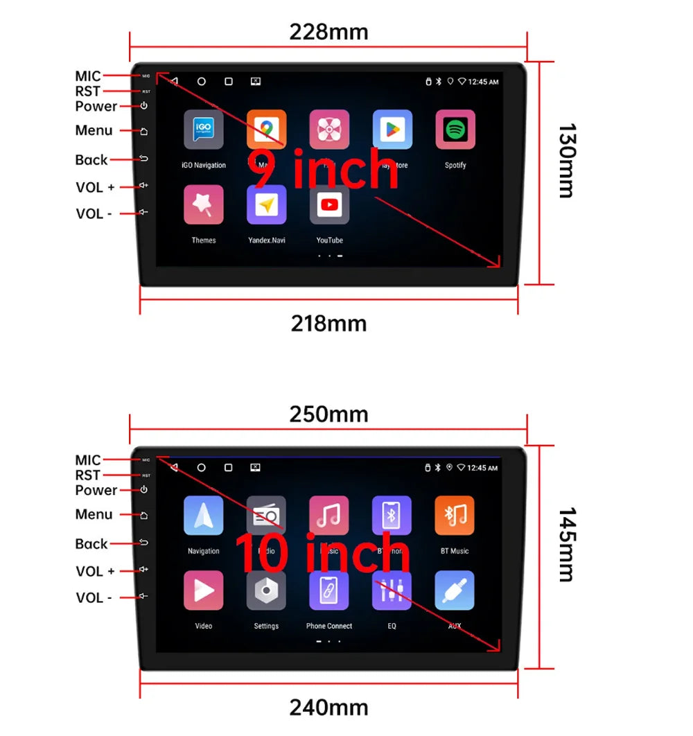 7/9/10 inch Universal Android 13 Car Radio 64G Autoradio android 2 Din car radio GPS BT Central Multimedia Smart car systems