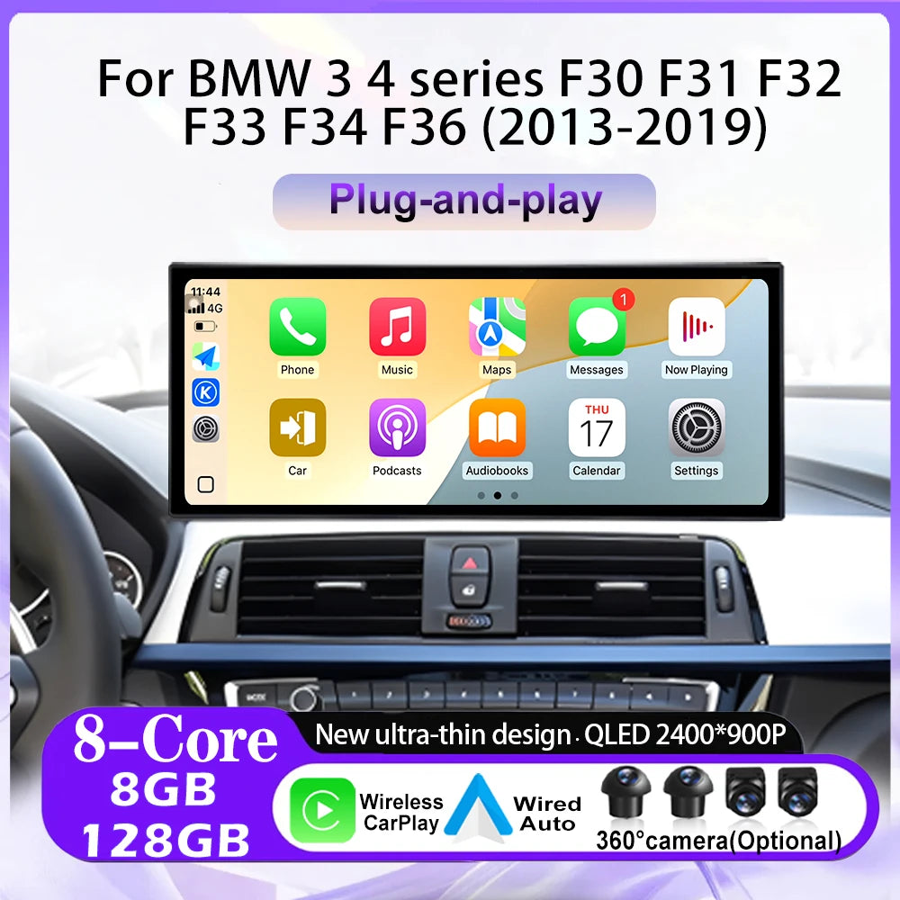 Android 16 UItra-thin Screen Car Radio Multimedia Player For BMW 3 4 series F30 F31 F32 F3