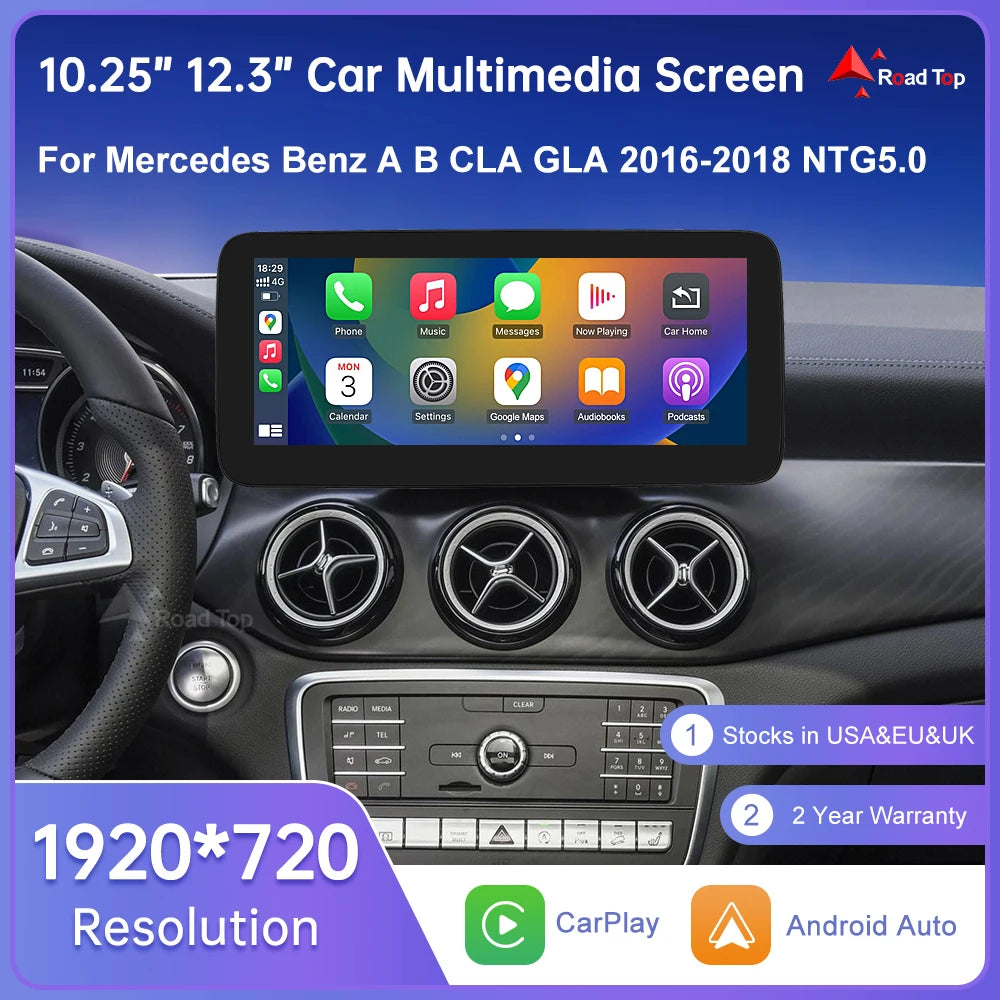 Android Auto Wireless CarPlay Linux Multimedia Touch Screen for Mercedes Benz A Class CLA  | AUTOKITSHOP