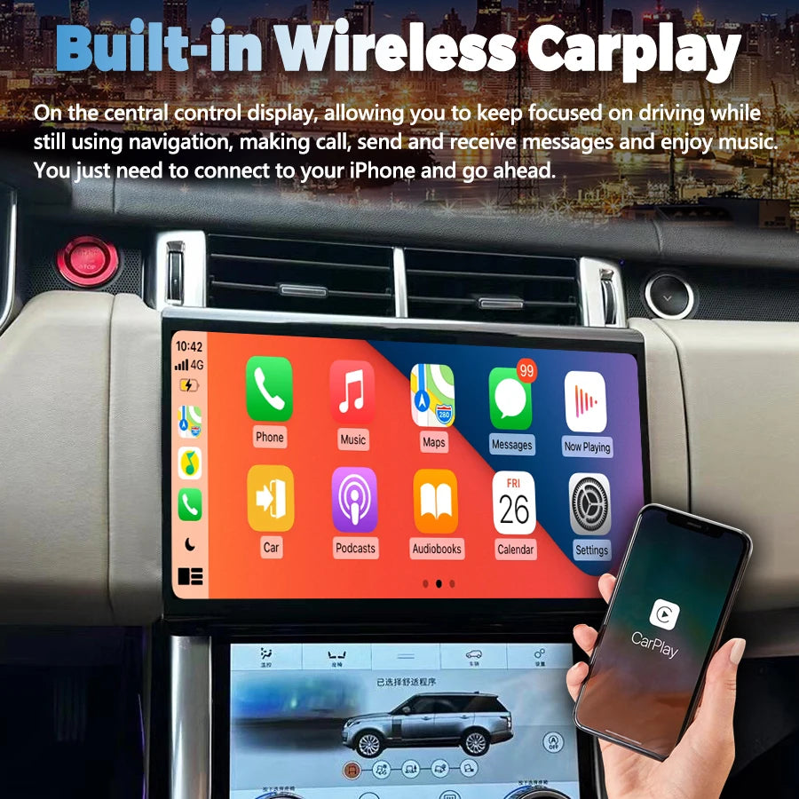 For Land Rover Range Rover Vogue Sport Android 13 12.8Inch Qled Screen Car GPS Multimedia  | AUTOKITSHOP