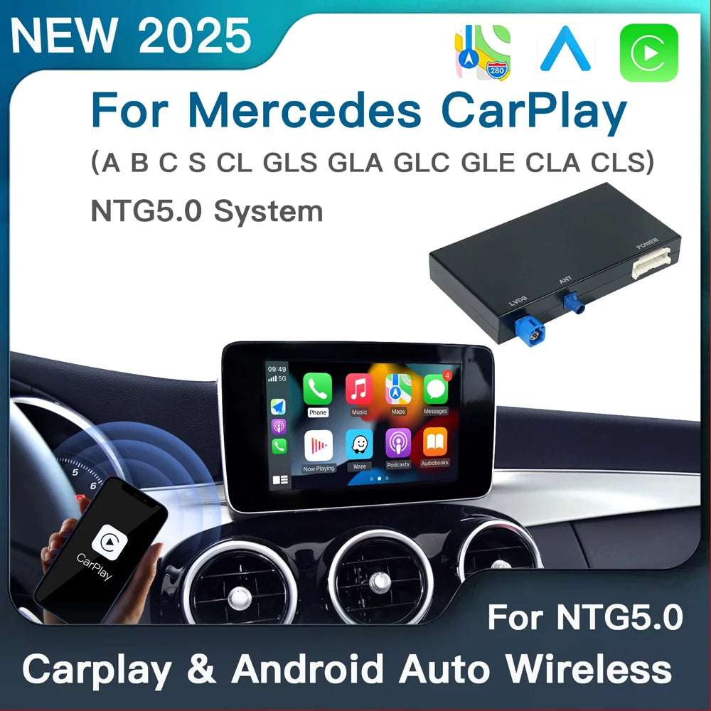 Wireless CarPlay Android Auto for Mercedes A B C CL S CLA CLS CLASS GLA GLS GLC GLE V250 V