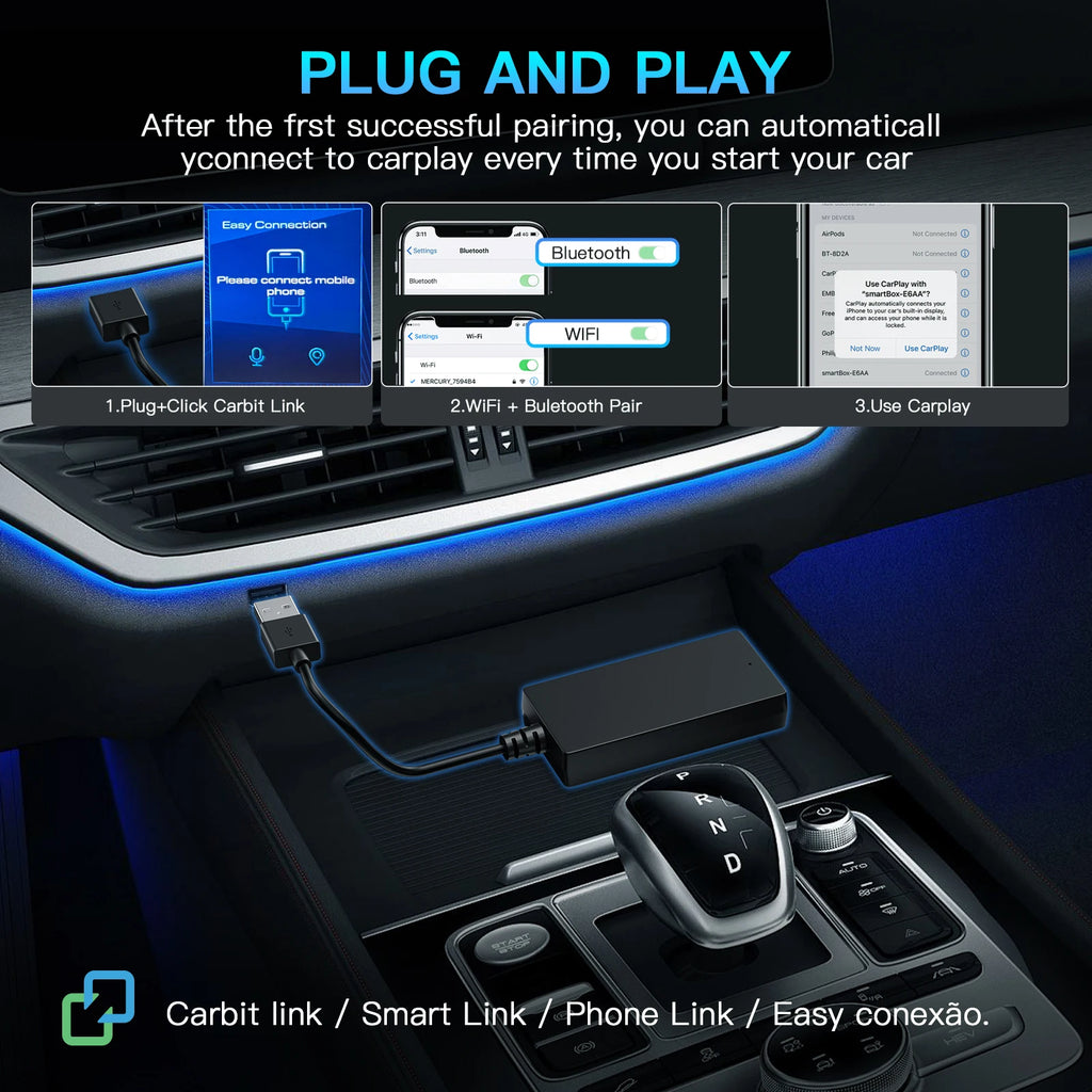 Carbitlink Smartlink Easy Connection to Wireless CarPlay Android Auto For Chery Jetour X70