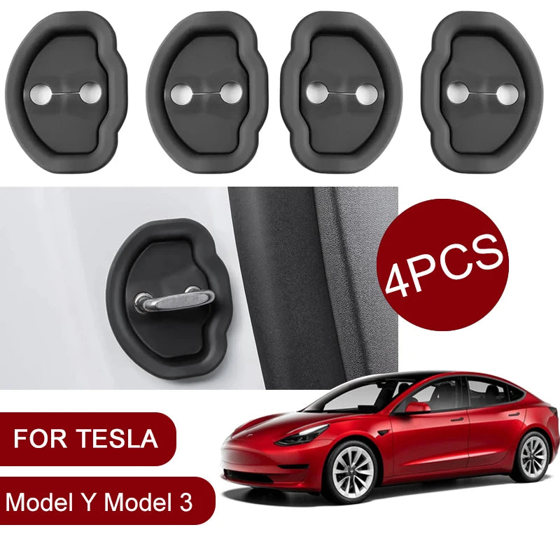 Car Door Shock Absorber for Tesla Model Y Model 3 Car Door Lock Protector Silicone Silent Car Do - Automotive LED Light